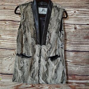 Faux Frenzi by Dena vest Women's large brown NWOT